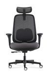Fauteuil de bureau NELSON - accoudoirs réglables - appuie-tête réglable - noir