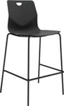 Tabouret haut TECSUP - 4 pieds noirs - coque noire