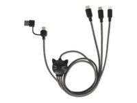 LEgami Three Hugs - Câble USB - 24 pin USB-C (M) with detachable USB-C to USB-A adapter pour 24 pin USB-C, Lightning (M) - 1.2 m - 3 en 1, charge et synchronisation