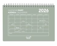CALENDAR DIARY Multilingue - Couverture Oslo translucide - calendar vert - 16x24 cm - Mensuel - 12 mois de de janvier à décembre - Quo Vadis
