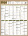 Calendrier bancaire année civile BOUCHUT "MAXI NATURA ANNUEL VERTICAL" 43*55 cm beige