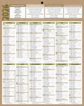 Calendrier bancaire année civile BOUCHUT "NATURA ANNUEL VERTICAL" 21*26,5 cm beige