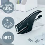 Leitz – WOW – Pince-Agrafeuse – 15 Feuilles-Agrafes N°10 Incluses – Noir