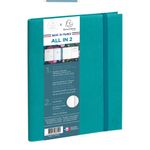 Agenda de bureau Mini Labo All in 2 EasySlim 21 - 1 mois sur 2 pages + 1 carnet de notes ligné -15 x 21 cm - Vert - Exacompta