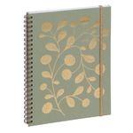 Agenda de bureau Végétal Horizons 20S Visuel spiralé - 1 semaine sur 2 pages - 15 x 21 cm - Vert/Or - Exacompta