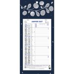 Calendrier mensuel avec feuillets détachables 15,5 x 28,5 cm sur plaque décors Végétal 19 x 41 cm  - disponible dans différentes couleurs - Exacompta