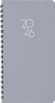 Agenda à spirale Portland - 1 semaine sur 2 pages - 9,5 x 17,5 cm - gris - Oberthur