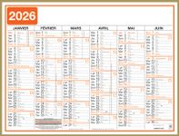 Oberthur Classique - Planificateur - fixation murale - 2015 - visualisation de 6 mois - 430 x 335 mm - daté