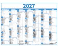 Calendrier Classique - 7 mois par face - 320 x 420 mm - bleu - Oberthur