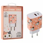 Adaptateur USB Chat Orange i-Total - Charge rapide 20W