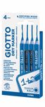 GIOTTO Dry Marker - 4 marqueurs - pour tableau blanc, ardoise - bleu