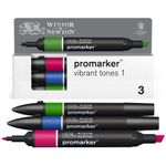 WINSOR & NEWTON - ProMarker tons vif 1 - marqueur double pointe - magenta bleu roi vert forêt - encre à base de colorant d'alcool - large / petit