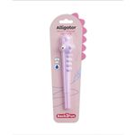 Stylo gel en forme de crocodile mauve Back2Fun -  papeterie fun pour enfants. 