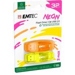 EMTEC C410 Neon -  Pack de 2 clés USB 2.0 - 32 Go