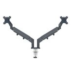 Leitz Ergo – Bras double pour écrans 17"-32" – Réglable et ergonomique – Gris foncé