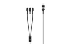 Mobility Lab - Câble 3 en 2 – USB-C, Lightning et micro USB - 1M - noir