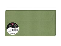 Clairefontaine Pollen - Enveloppe - DL (110 x 220 mm) - portefeuille - côté ouvert - auto-adhésif (peler et sceller) - imprimable - vert sauge - pack de 20