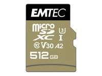 EMTEC SpeedIN' PRO - Carte mémoire flash (adaptateur SD inclus(e)) - 512 Go - A2 / Video Class V30 / UHS-I U3 / Class10 - 670x - microSDXC UHS-I