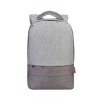 Sac à dos antivol Rivacase 7562 pour ordinateur portable 15,6" - Gris/Mocha avec port USB intégré - 15L