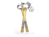 Metalmorphose - Porte-clés - paire de ski et son flocon