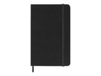 Moleskine Classic - Agenda semainier - 18 mois - 90 x 140 mm - pochette horizontale - couverture rigide noire