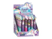 Colorino School - Stylo à bille effaçable licornes - encre gel - bleu - avec gomme
