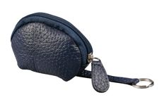 Quo Vadis - Mini porte-clés/porte-monnaie - Goya - Bleu - 7,5x4x7 cm - Cuir pleine fleur de vachette