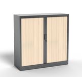 MT International - Aparador - 2 baldas - 2 Puertas - policloruro de vinilo (PVC) - arce, antracita