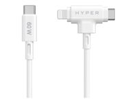 HyperJuice - Câble Lightning - 24 pin USB-C mâle pour 24 pin USB-C, Lightning mâle - 1.5 m - blanc