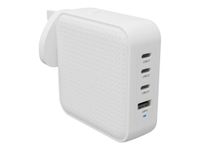Targus HyperJuice - Adaptateur secteur - GaN - 100 Wh - Power Delivery 3.0 + PPS, Quick Charge 3.0 - 4 connecteurs de sortie (3 x USB-C, USB) - blanc