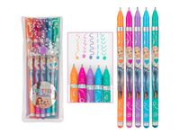 TOPModel - Roller - orange éclatant, rose paillette, violet paillette, bleu paillettes, vert à paillettes - encre gel (pack de 5)