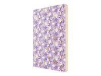 Oberthur - Cahier de notes - A5 (144 x 208 mm) - 100 feuilles / 200 pages - papier ivoire - doublé - purple flowers