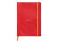 Rhodiarama - Cahier de notes - lien parfait - A5 (148 x 210 mm) - 80 feuilles / 160 pages - papier ivoire - petits carreaux - couverture couleur coquelicot
