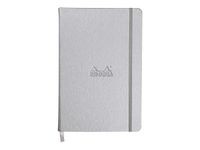 RHODIA - Cahier de notes - A5 (140 x 210 mm) - 96 feuilles / 192 pages - papier ivoire - doublé - couverture argentée