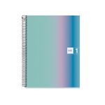 Miquelrius Notebook design Aurora - Cahier à spirale - A5 - 80 feuilles - petits carreaux (5x5 mm) - santorini