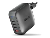 NGS - Chargeur secteur - Ultra Rapide - 165 Watt - 4 connecteurs de sortie (3 x USB-C, USB type A) - noir