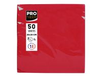 Pronappe - Serviette - Taille 20 x 20 cm - jetable - rouge (pack de 50)