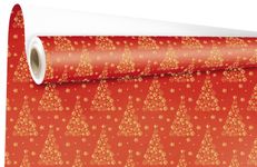 Rouleau papier cadeau kraft - 0,69 x 25 m - goldy rouge