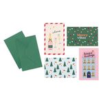 Lot de 12 cartes de vœux Noël - 12 enveloppes vertes - Viquel