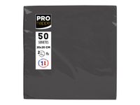 Pronappe - Serviette - Taille 20 x 20 cm - jetable - noir (pack de 50)