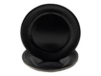 Pronappe - Assiette - Taille 23 cm diameter - rond - jetable - noir (pack de 20)