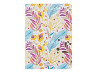 Oberthur - Cahier de notes - A6 (105 x 148 mm) - 64 feuilles / 128 pages - papier ivoire - ligné, quadrillé - pink palms