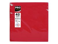 Pronappe - Serviette - Taille 38 x 38 cm - jetable - rouge (pack de 40)