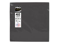 Pronappe - Serviette - Taille 38 x 38 cm - jetable - noir (pack de 40)