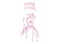 ELVE - Livre d'or mariage - 24 x 24 cm - portrait - 48 feuilles / 96 page - couple en rose