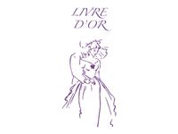 ELVE - Livre d'or mariage - 24 x 24 cm - portrait - 48 feuilles / 96 page - couple en violet