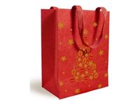 Logistipack - Sac cadeau - 18 cm x 10 cm - rouge, impression dorée