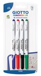 Giotto Robercolor – 4 Marqueurs Tableau Blanc Pointe Fine – Effaçables à Sec – Couleurs Assorties