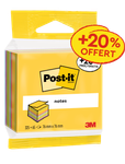 Post-it® - Cube de Notes Ultra - 76 mm x 76 mm - 390 dont 65 Feuilles Offertes - 100% PEFC