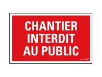 Pickup - Panneau chantier interdit au public - rectangulaire - 330 x 200 mm